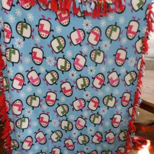 Handmade Fleece Christmas Penguin Blankets